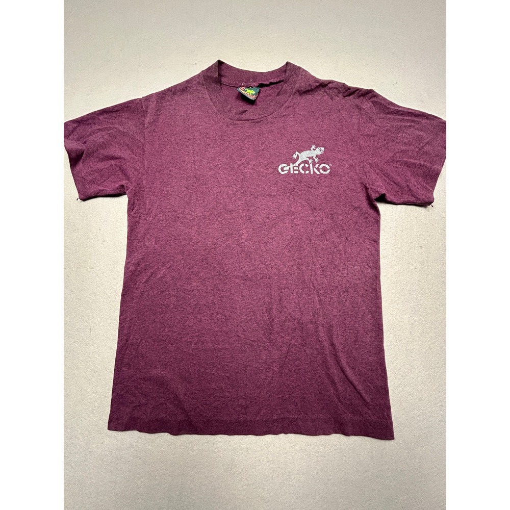 Gecko Hawaii T-Shirt Cotton Polyester Purple Small Mens